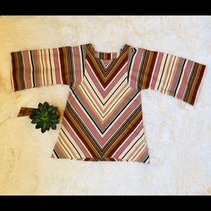Vintage Bohemian Striped Blouse